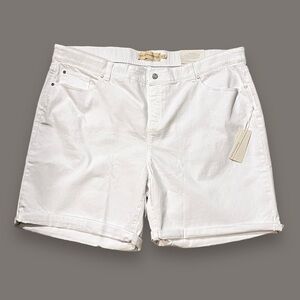NEW Soft Surroundings Pull On Shorts Ultimate Denim White  Pockets Stretch SZ 3X